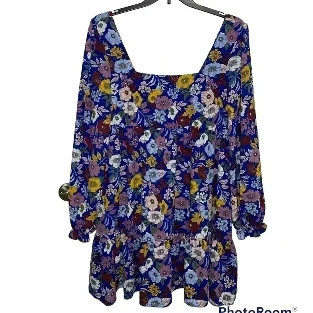 BCBGeneration Balloon-Sleeve Babydoll Dress  sz 14